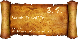 Busch István névjegykártya